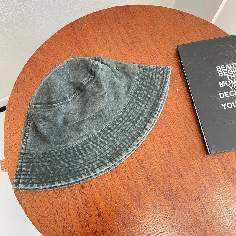Unisex Washed Denim Bucket Hat
