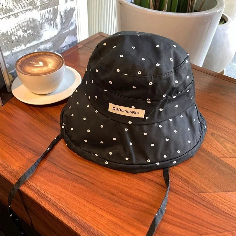 Small Fresh Floral Foldable Summer Sun Bucket Hat