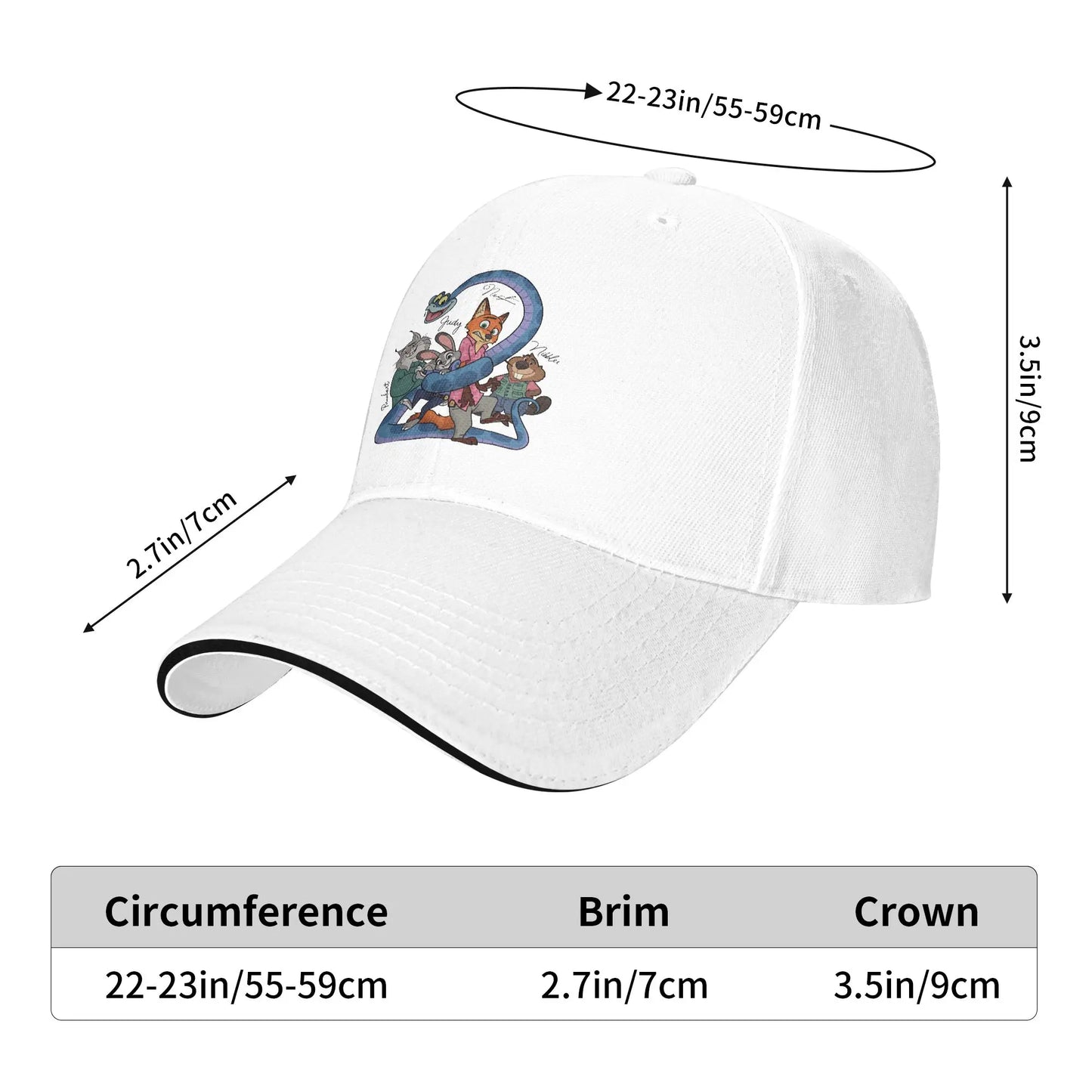 Zootopia Friends Casual Streetwear Snapback Baseball Cap