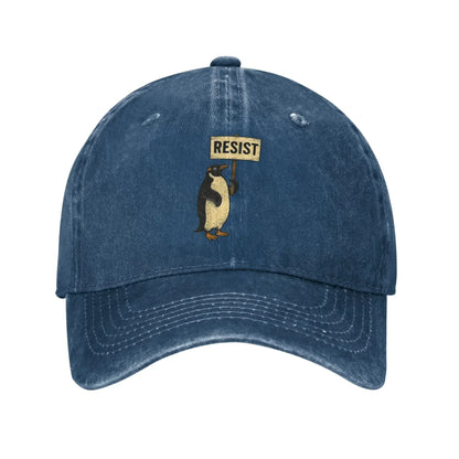 Penguins Resist Protest Adjustable Trucker Baseball Cap