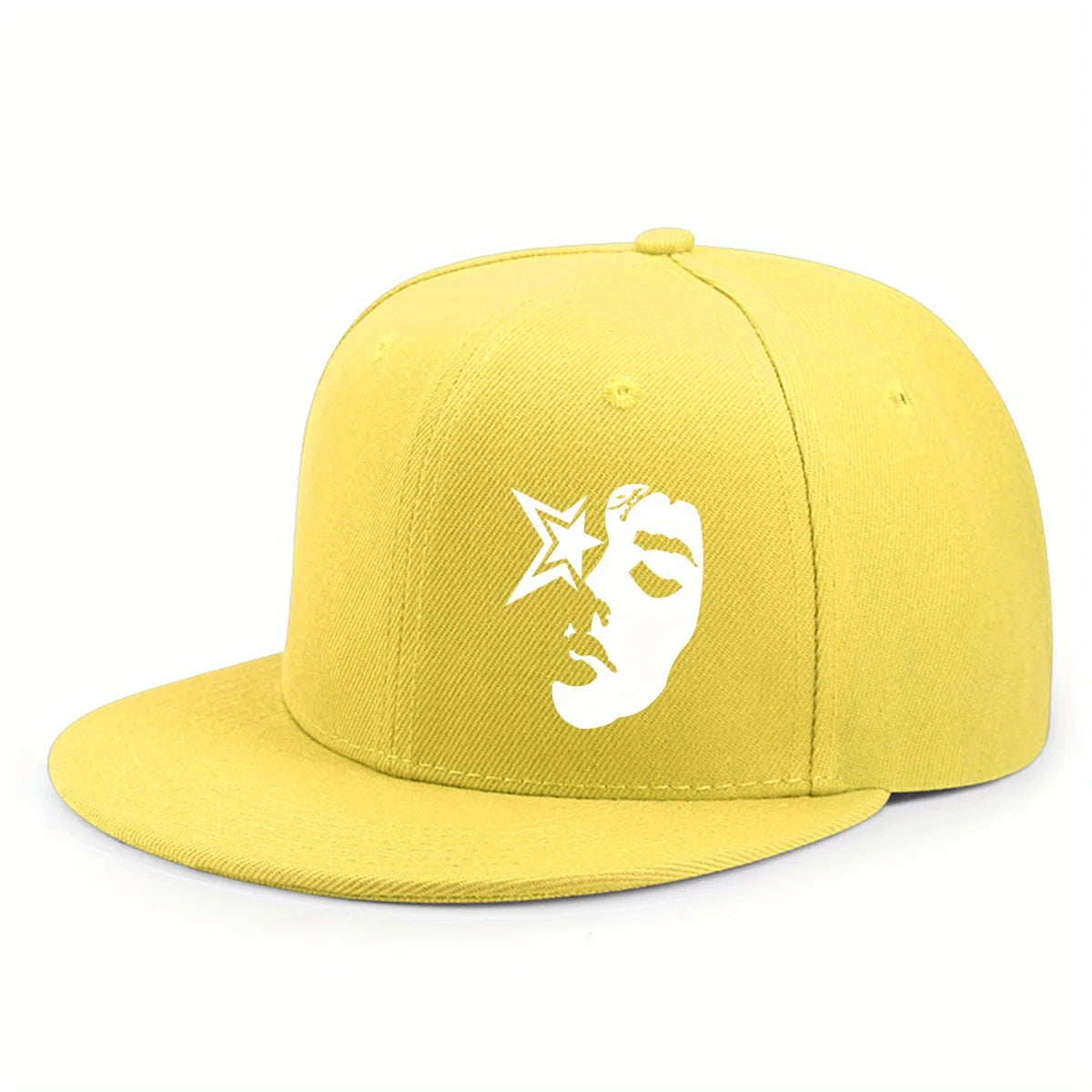Y2K Face Pattern Printed Snapback Cap