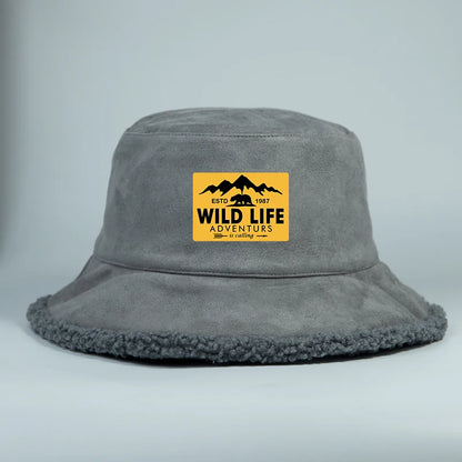 Winter Reversible Faux Suede Bucket Hat