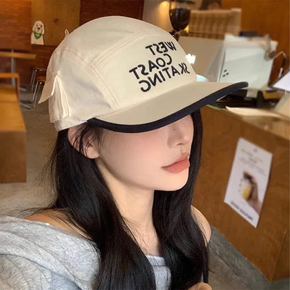 Color Block Letster Flat Brim Snapback Cap