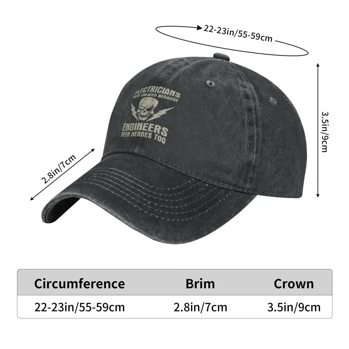 Electrician Hero Engineer Funny Distressed Baseball Cap