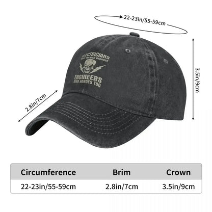Electrician Hero Engineer Funny Distressed Baseball Cap