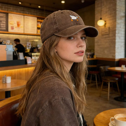 White Goose Embroidered Adjustable Baseball Cap