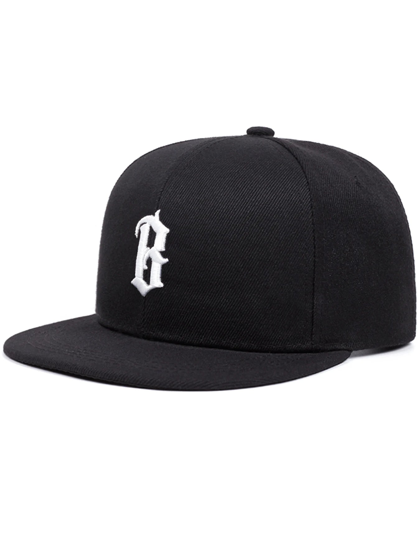 B Gothic Embroidered Flat Brim Baseball Cap