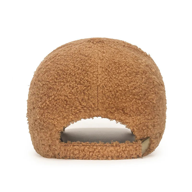 Winter Lamb Wool Solid Baseball Cap
