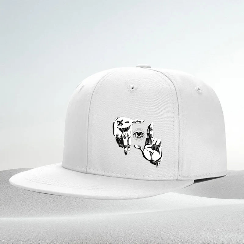 Cool Eye Frame Hands Graphic Snapback Cap