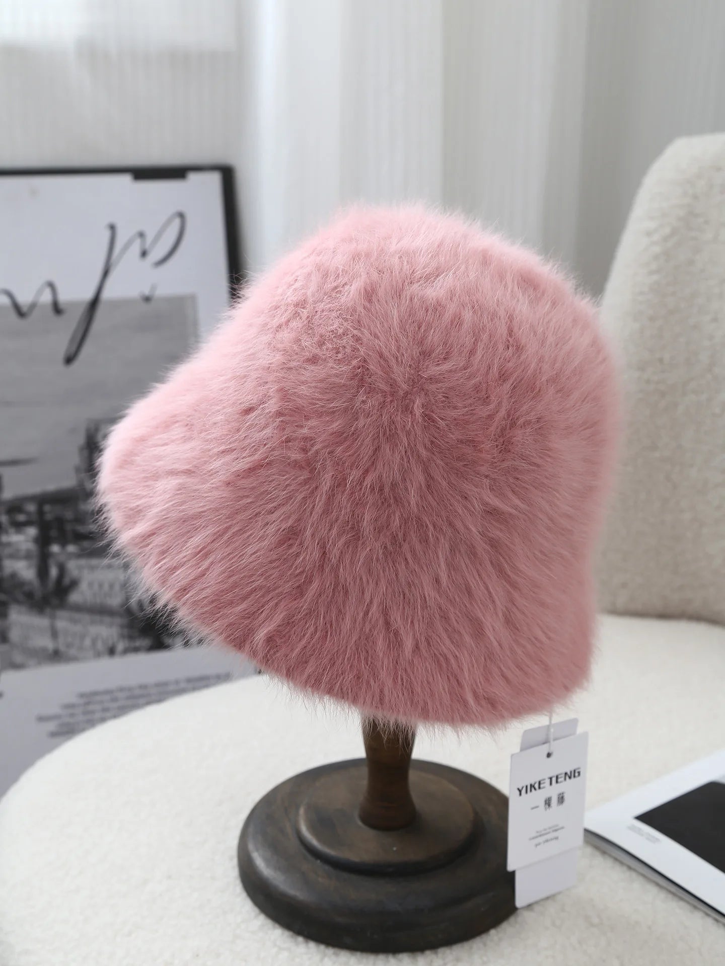 Warm Rabbit Fur Knitted Winter Bucket Hat