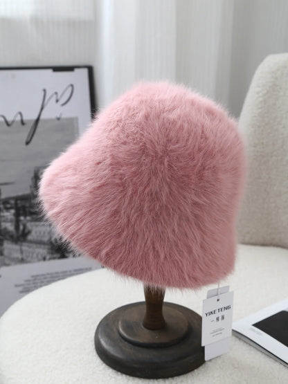 Warm Rabbit Fur Knitted Winter Bucket Hat