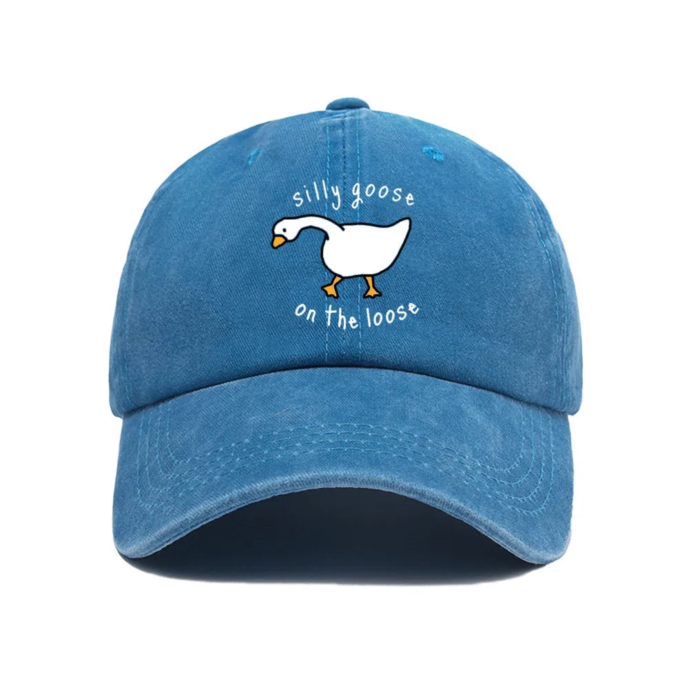 Big Goose Print Soft Top Baseball Cap