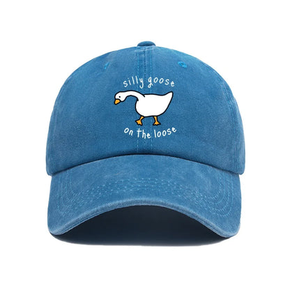Big Goose Print Soft Top Baseball Cap