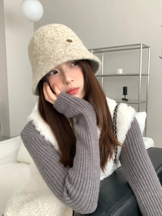Warm Fuzzy Wool Blend Bucket Hat