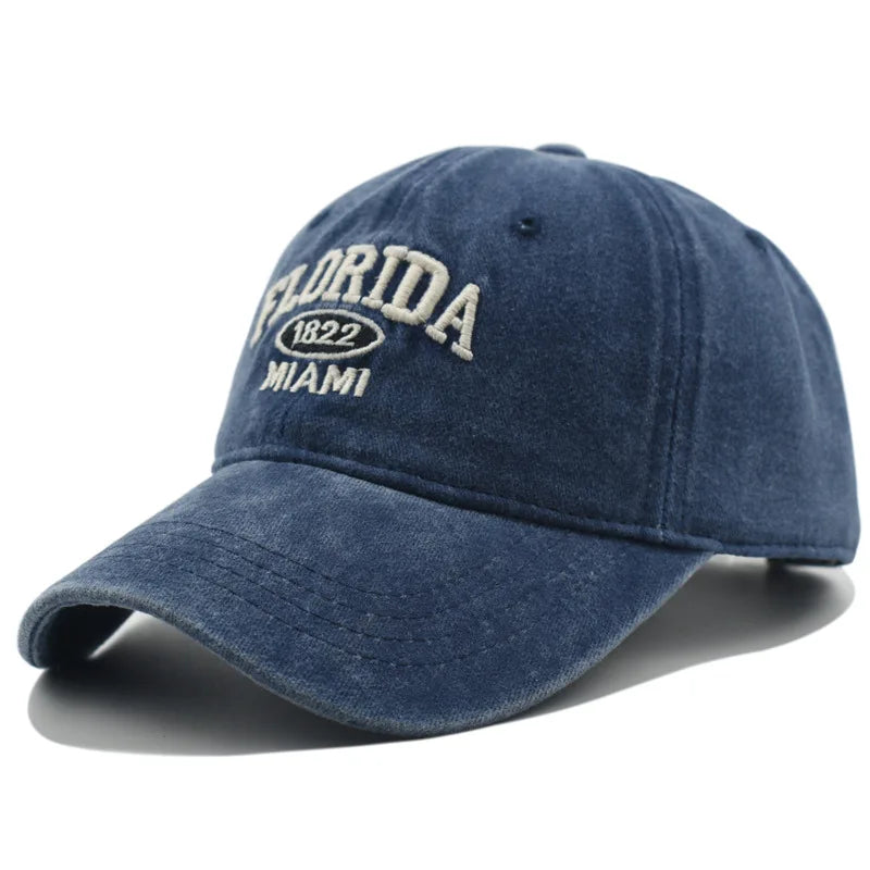 Vintage Washed Florida Embroidery Baseball Cap
