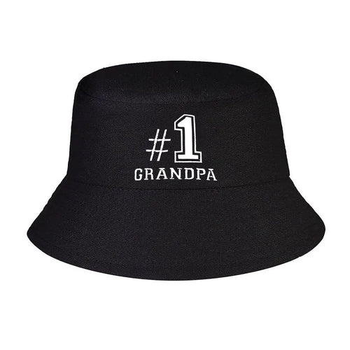 Number One Grandpa Text Winter Style Bucket Hat