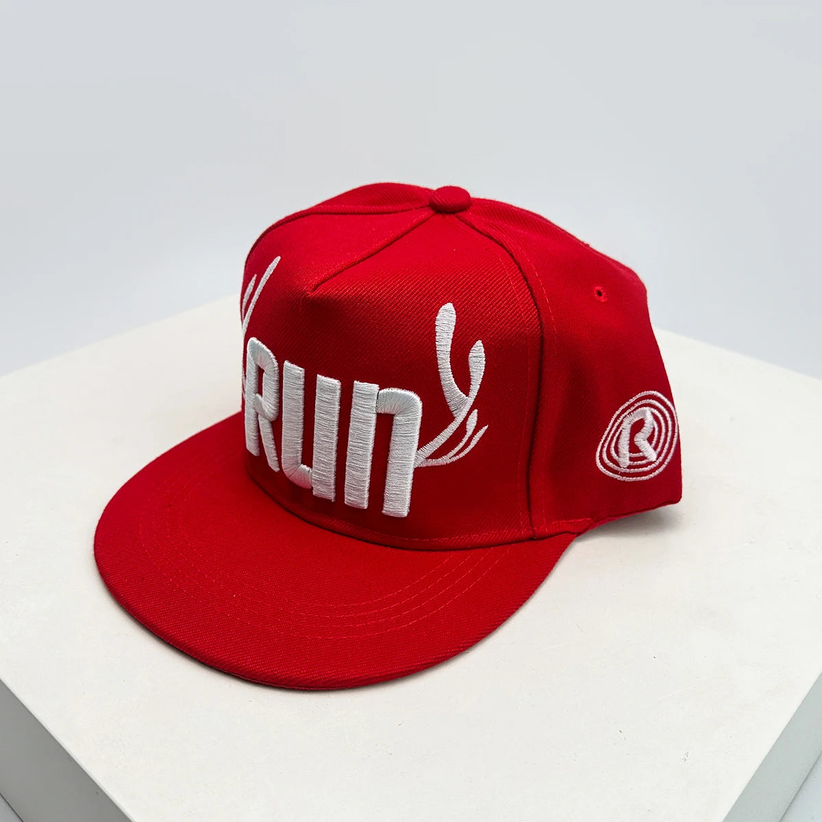 Unisex Flat Eave Embroidered RUN Letters Baseball Hats