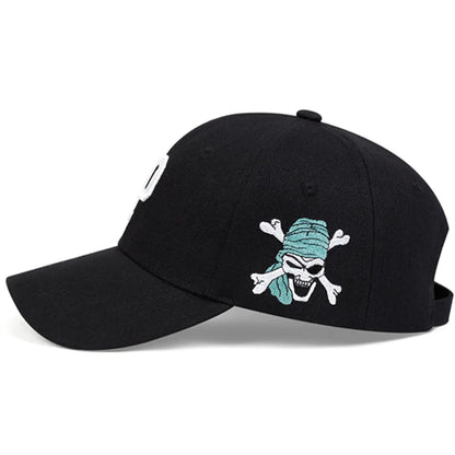 P Letter Side Pirate Embroidery Baseball Cap