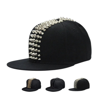 Five-Rivet Flat Brim Snapback Cap