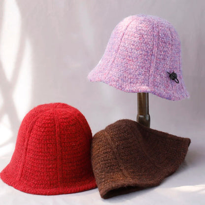 Wool Knitted Winter Bucket Hat