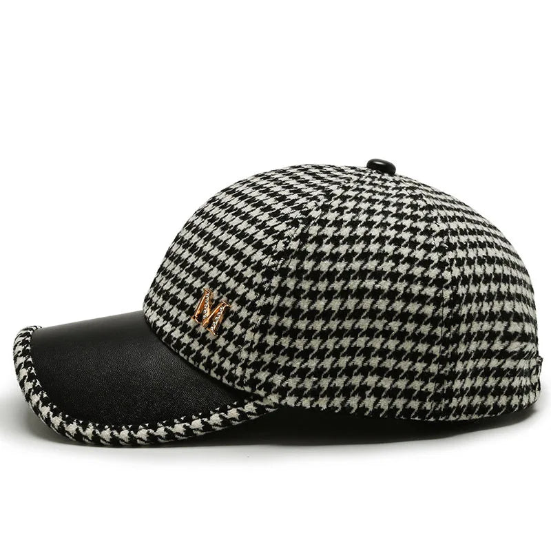 Fashion Check Winter Windproof Baseball Cap