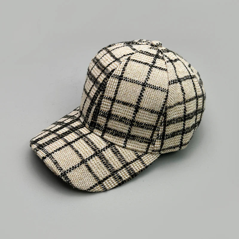 Versatile Color Block British Check Snapback Cap