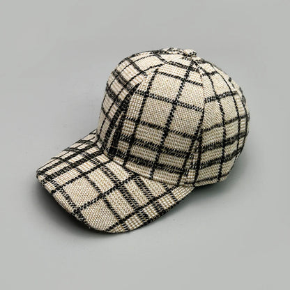 Versatile Color Block British Check Snapback Cap