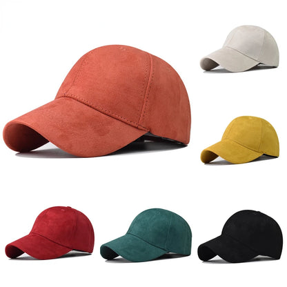 Winter Solid Suede Adjustable Baseball Cap