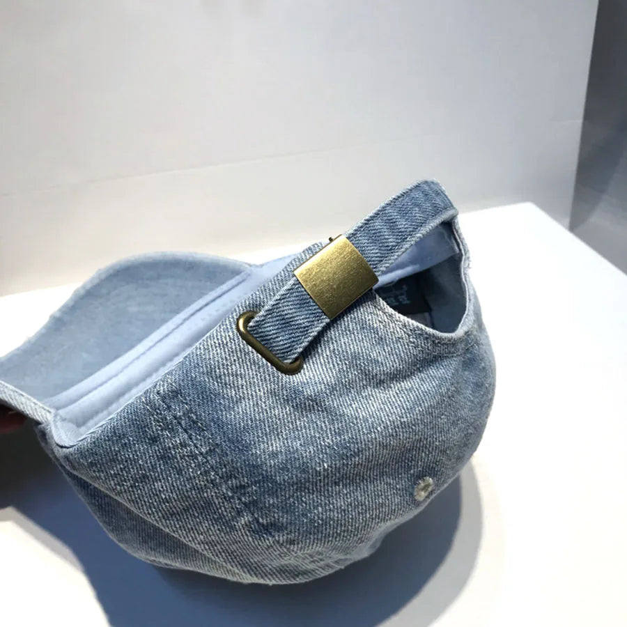 Unisex Letter Embroidery Washed Cowboy Baseball Caps