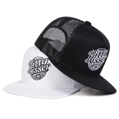 Unisex Kitty Kisser Letter Embroidery Hip-hop Net Hats