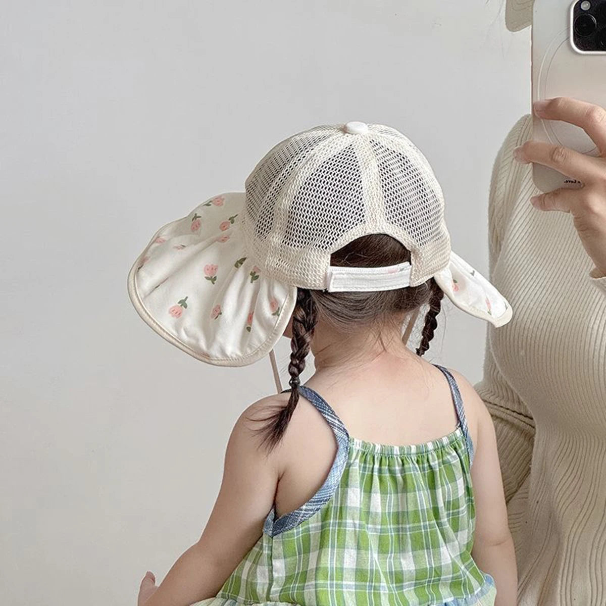 Floral Mesh Wide Brim Sun Hat