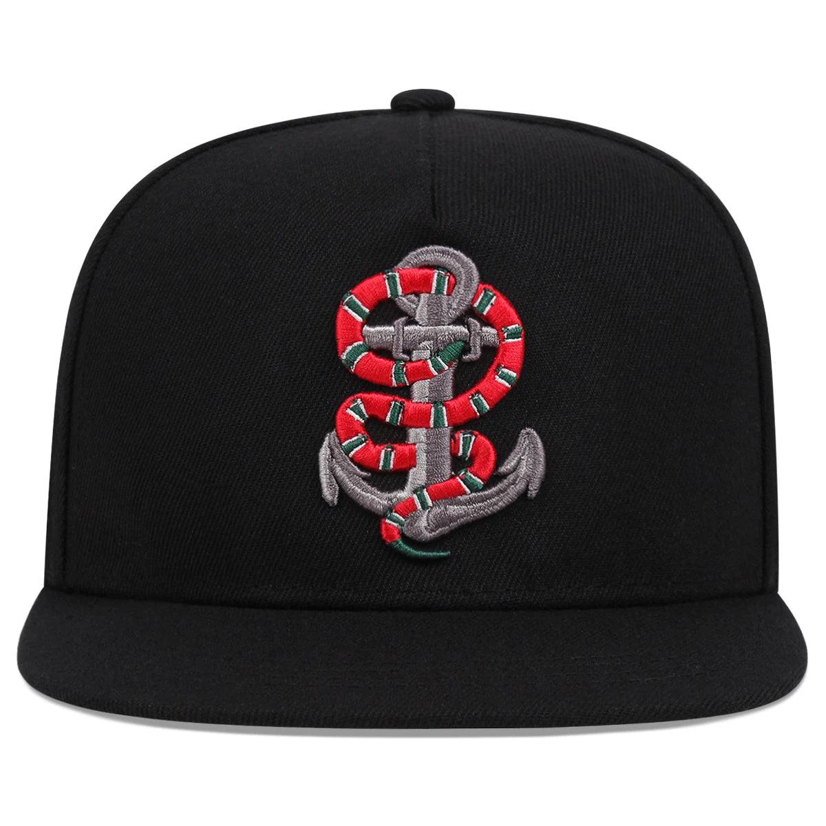 Anchor Snake Embroidery Baseball Cap Unisex