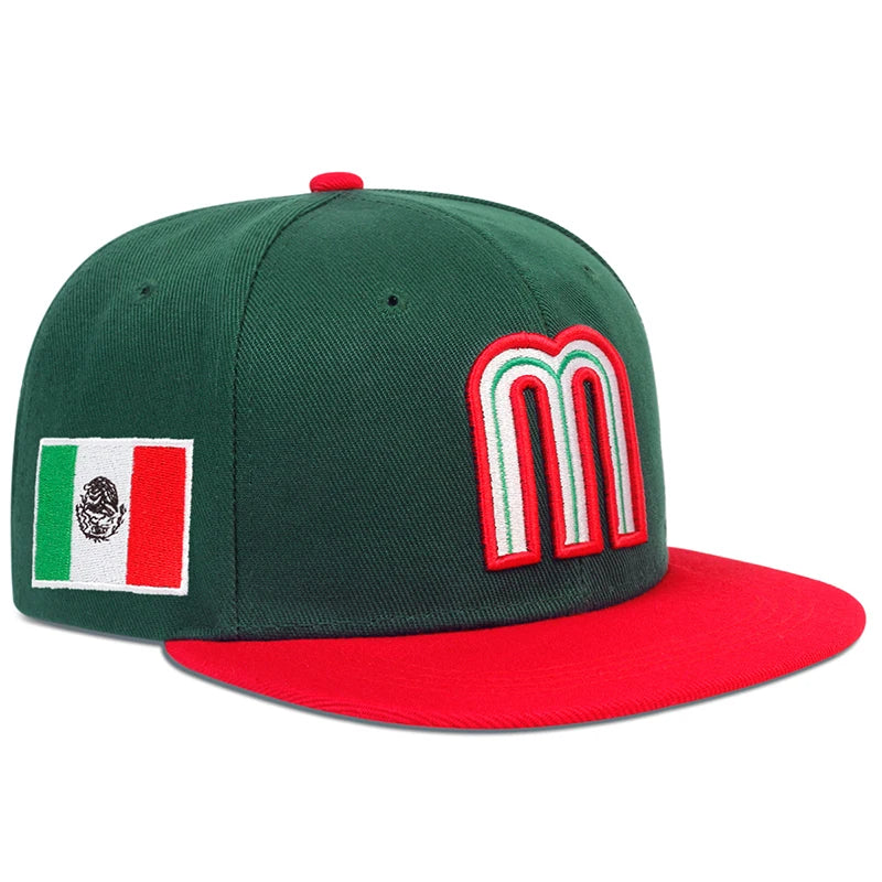 Unisex M Letter Brazil Flag Hip Hop Snapback Cap