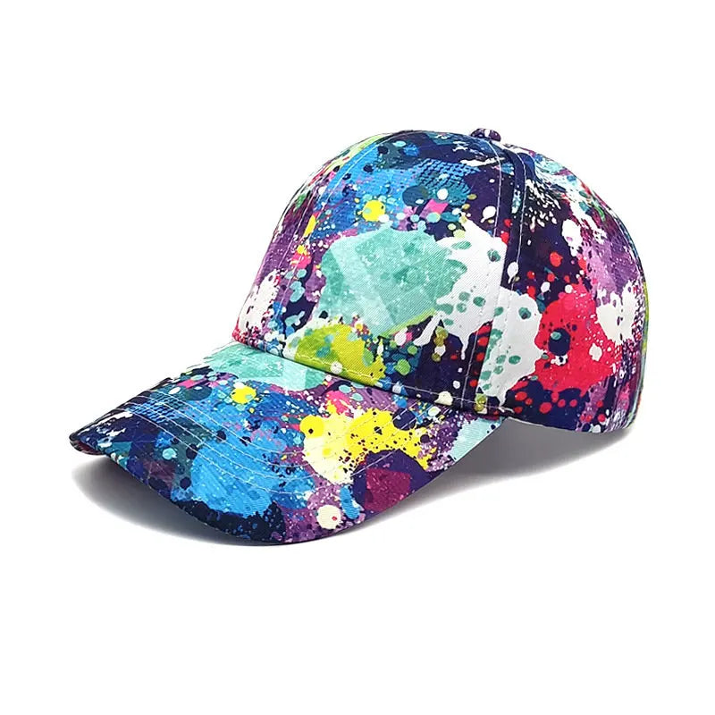 Four Seasons Graffiti Print Adjustable Unisex Baseball Cap