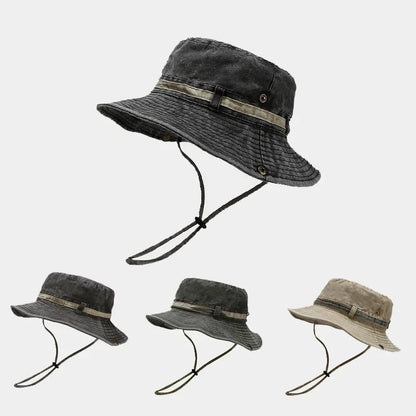 Solid Cotton Unisex Travel Bucket Hat
