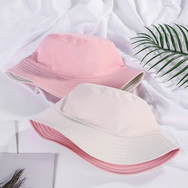 Double-sided Wearing Cap Solid Color Bucket Hat