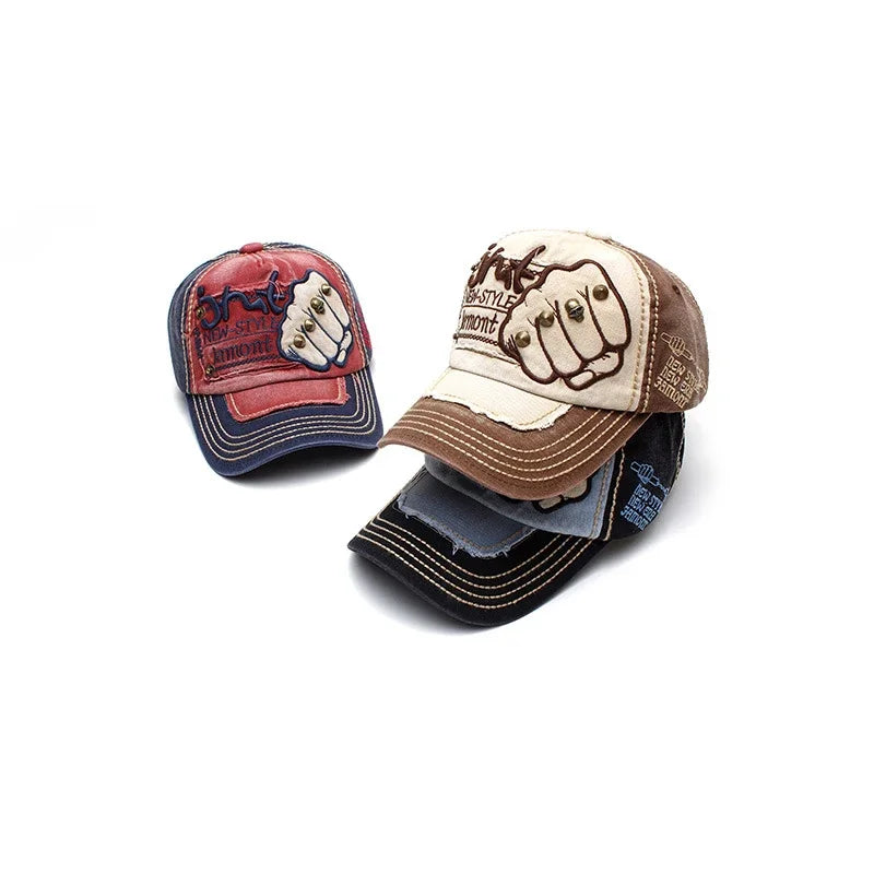 Fist Rivet Patch Adjustable Baseball Cap