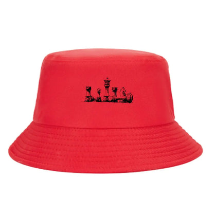 Architectural Chess Pieces Sketch Bucket Hat
