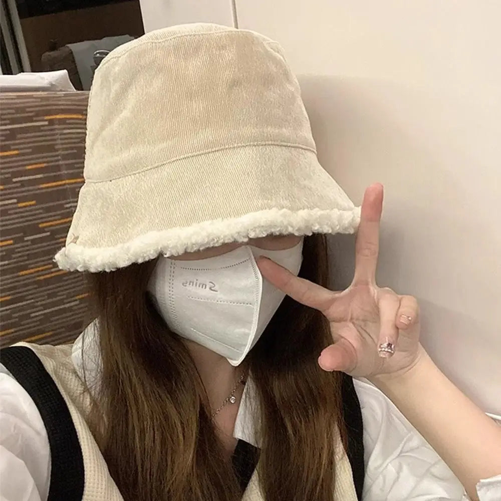 Reversible Corduroy Winter Bucket Hat