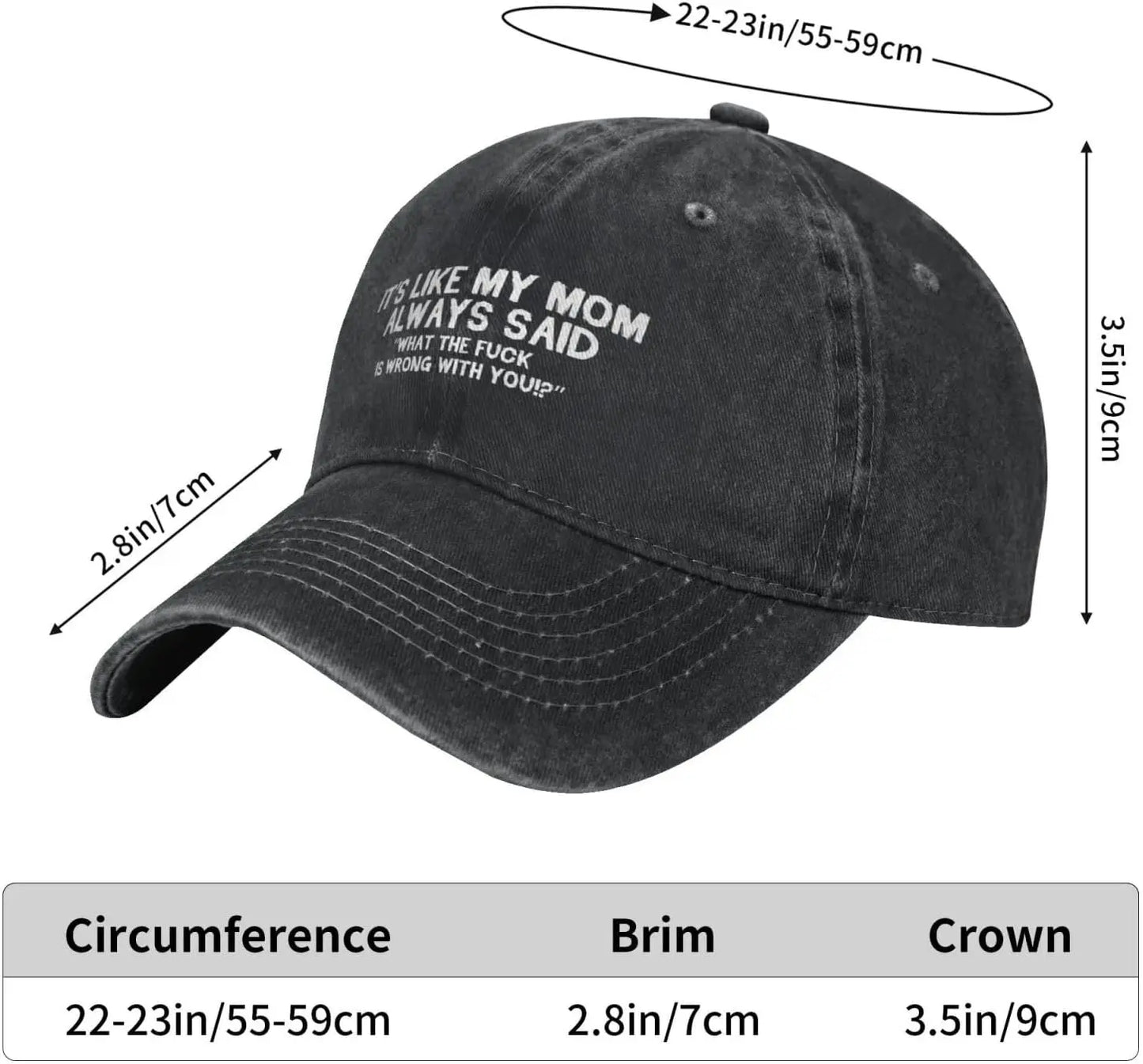 Funny Mom Said Graphic Distressed Cotton Baseball Cap