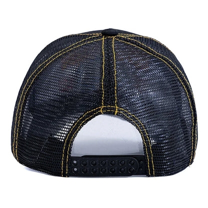 Tiger Head Embroidered Mesh Baseball Cap