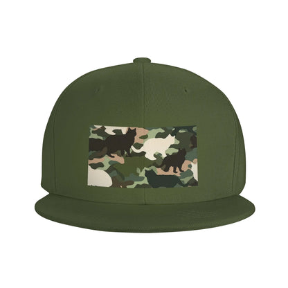 Cat Camouflage Pattern Breathable Outdoor Snapback Cap