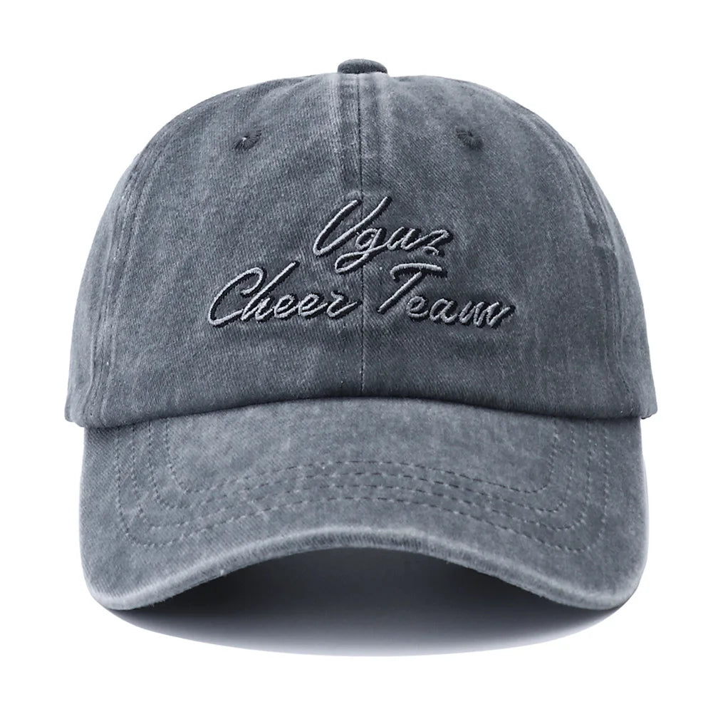 Unisex Letter Embroidery Washed Cotton Baseball Cap