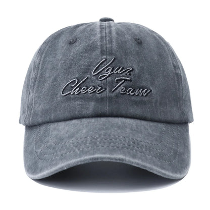 Unisex Letter Embroidery Washed Cotton Baseball Cap