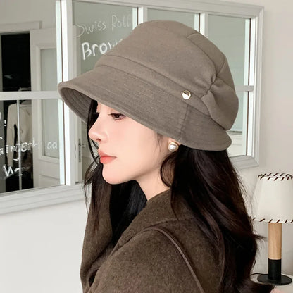 Soft Brim Metal Label Fashion Bucket Hat
