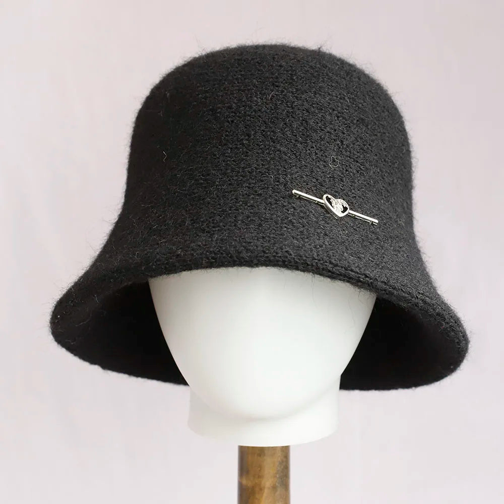 Vintage Foldable Wool Winter Bucket Hat