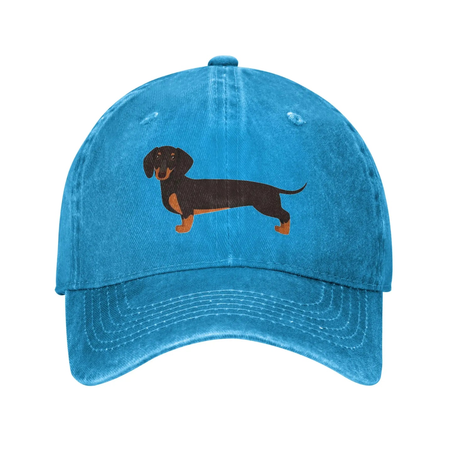 Dachshund Pattern Art Denim Adjustable Baseball Cap
