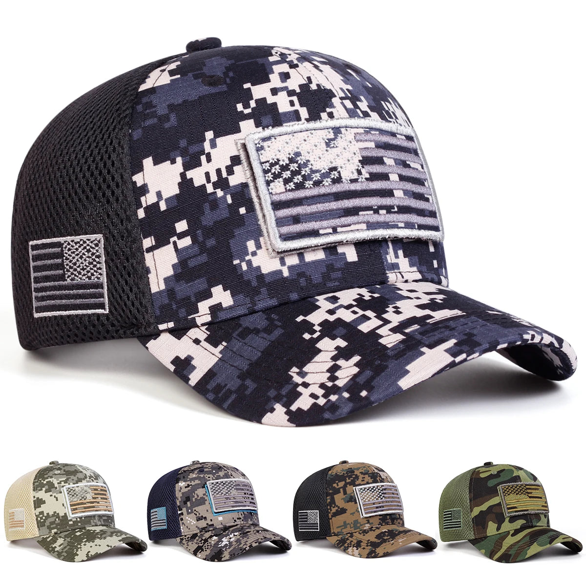 American Flag Camouflage Baseball Cap