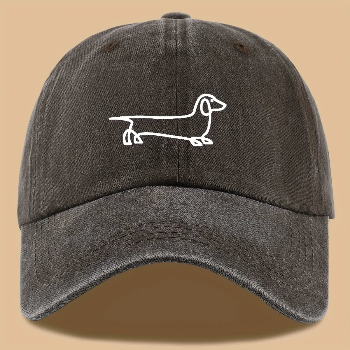 Simple Dog Print Travel Baseball Cap
