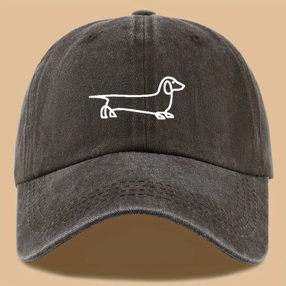 Simple Dog Print Travel Baseball Cap